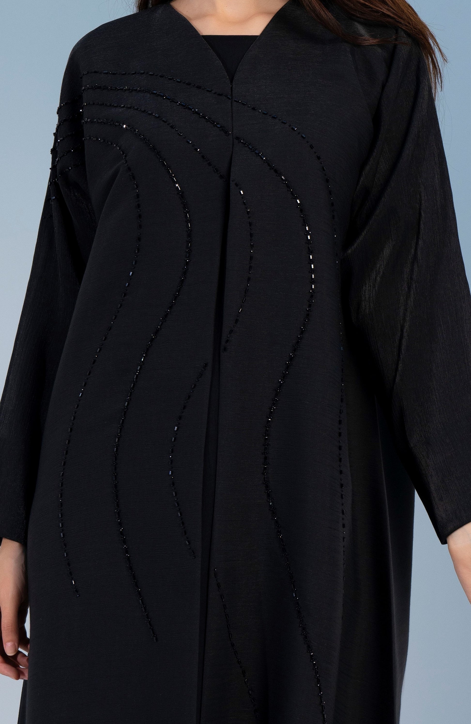 flowy patterned embellishments abaya designs