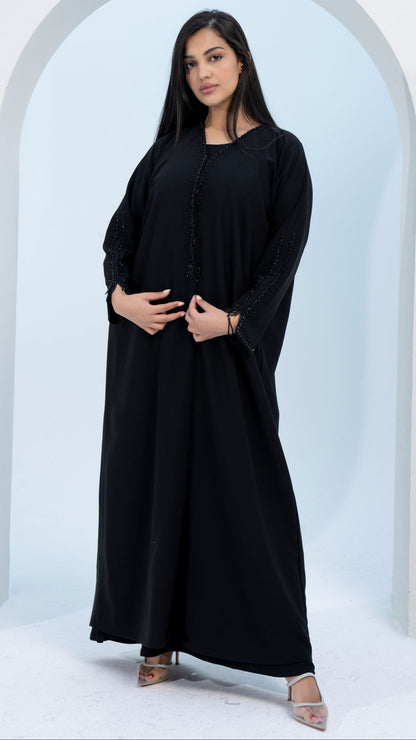 black abaya with embellishments 