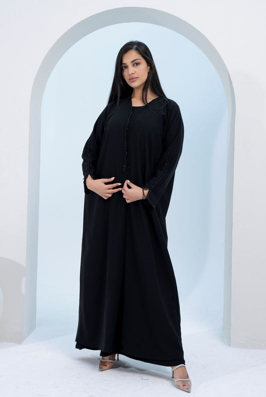 black abaya with embellishments 