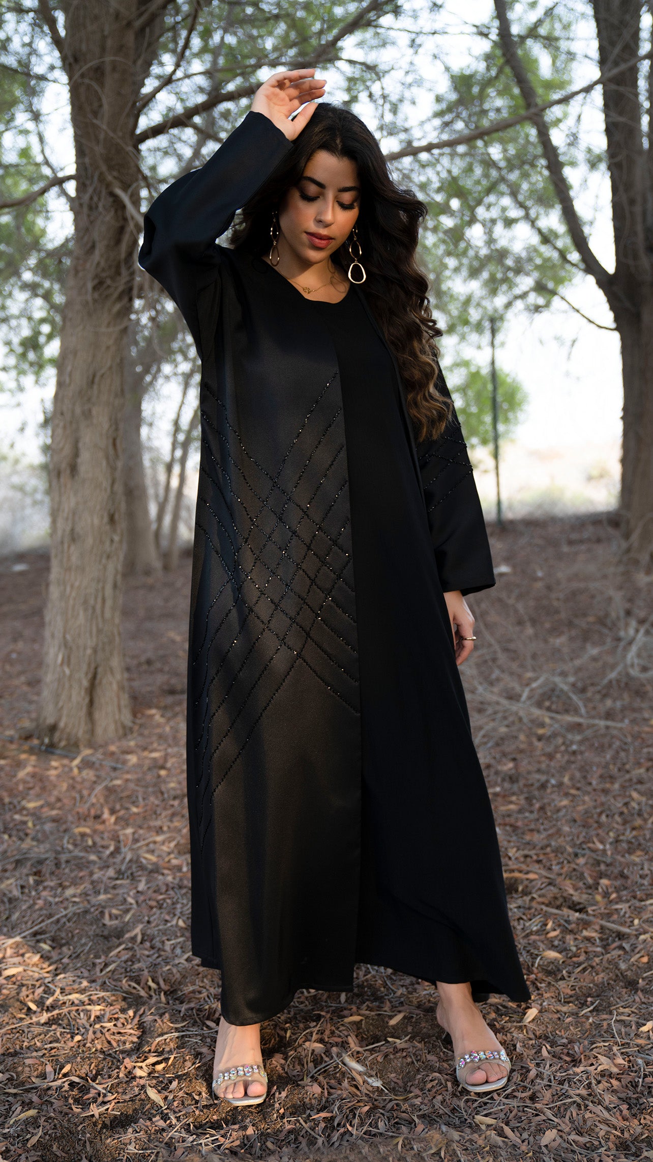 black open abaya in Dubai