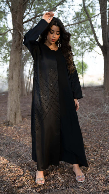 black open abaya in Dubai